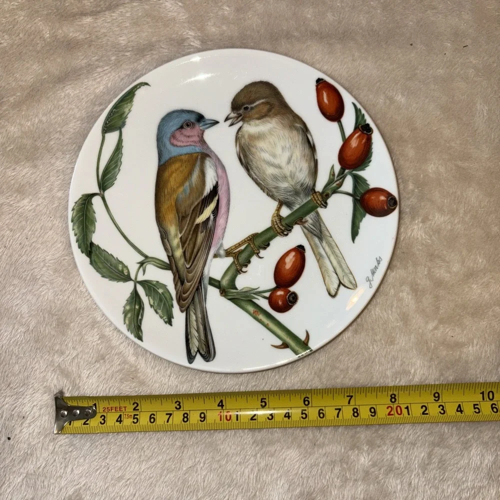 W. Goebel Wall Plate Series Buchfink Chaffinch German Art Collectible Bird Vtg